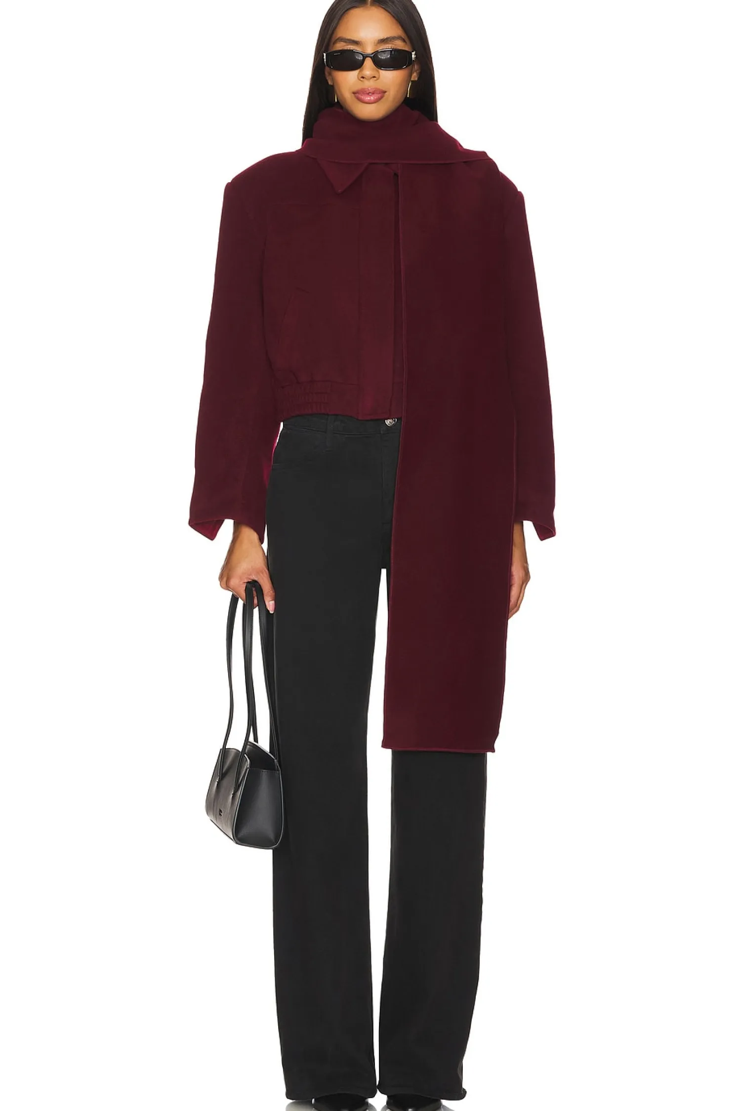 Women SELMACILEK Jackets & Coats>Scarf-detailed Cachet Bomber Jacket