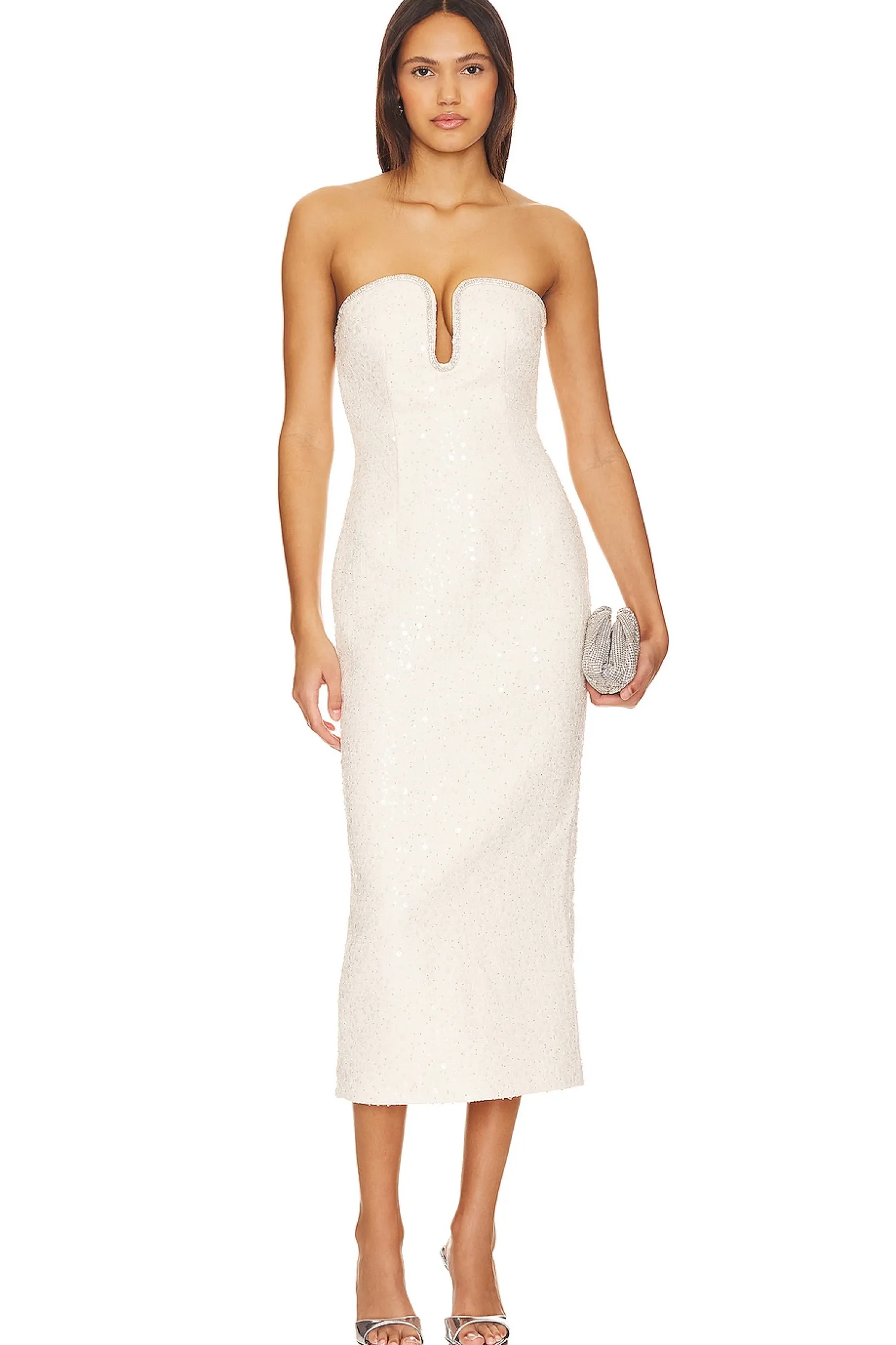 Women self-portrait Dresses>Sequin Boucle Midi Dress
