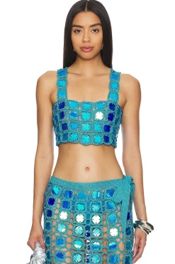 Women My Beachy Side Matching Sets>Sequin Crop Top