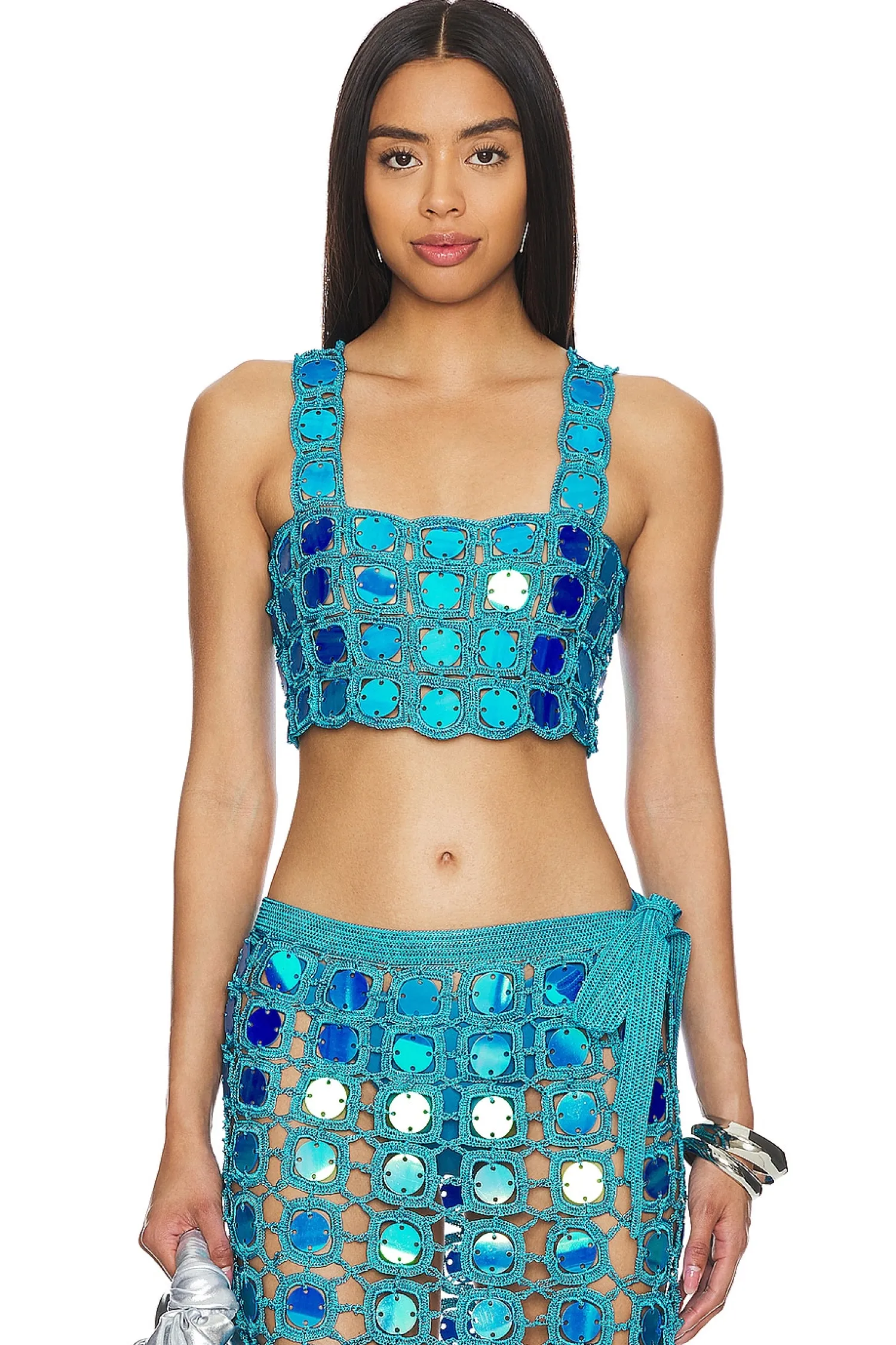 Women My Beachy Side Matching Sets>Sequin Crop Top