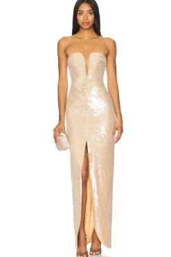 Women self-portrait Dresses>Sequin Maxi Dress