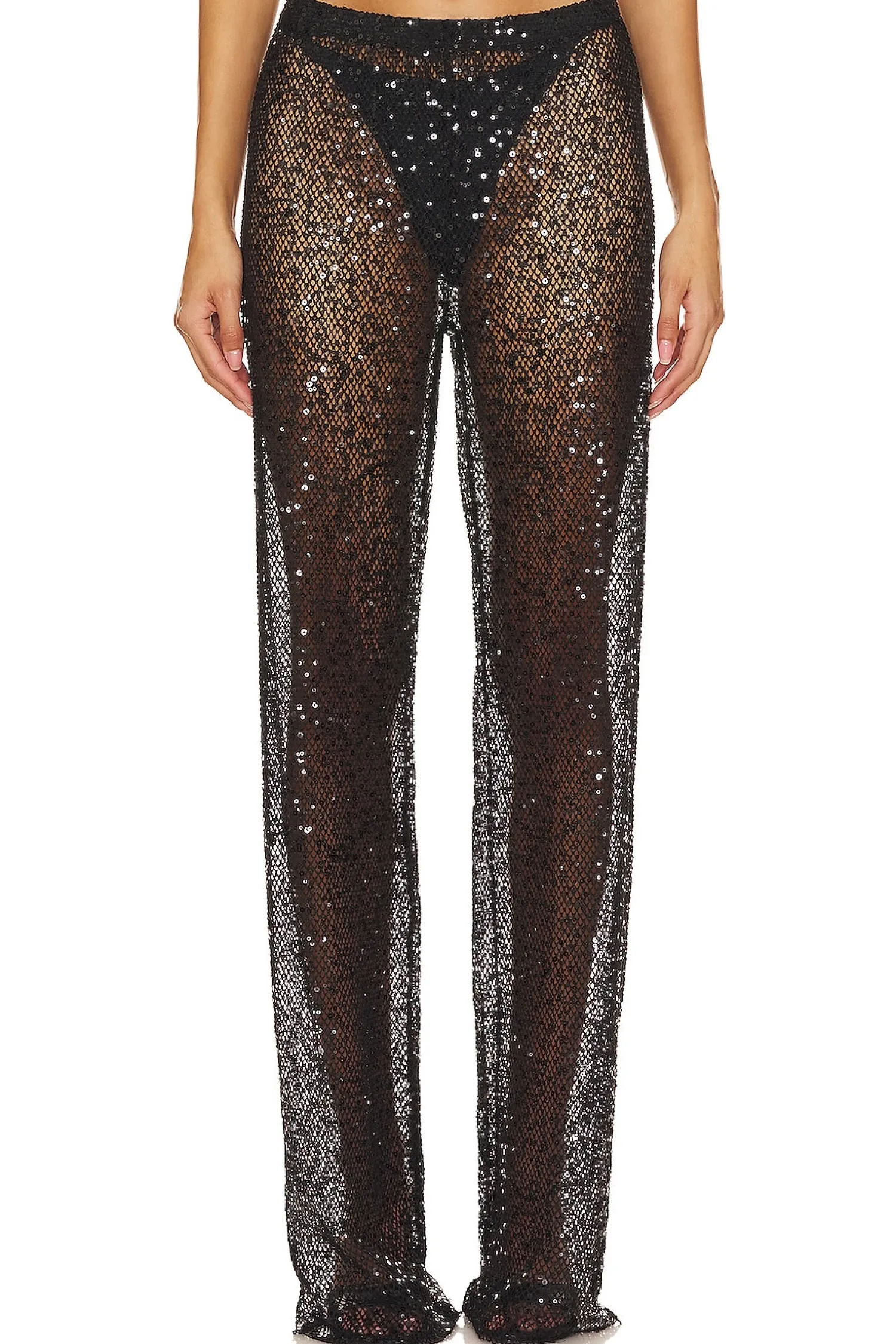Women Good American Pants>Sequins Wide Leg Pant