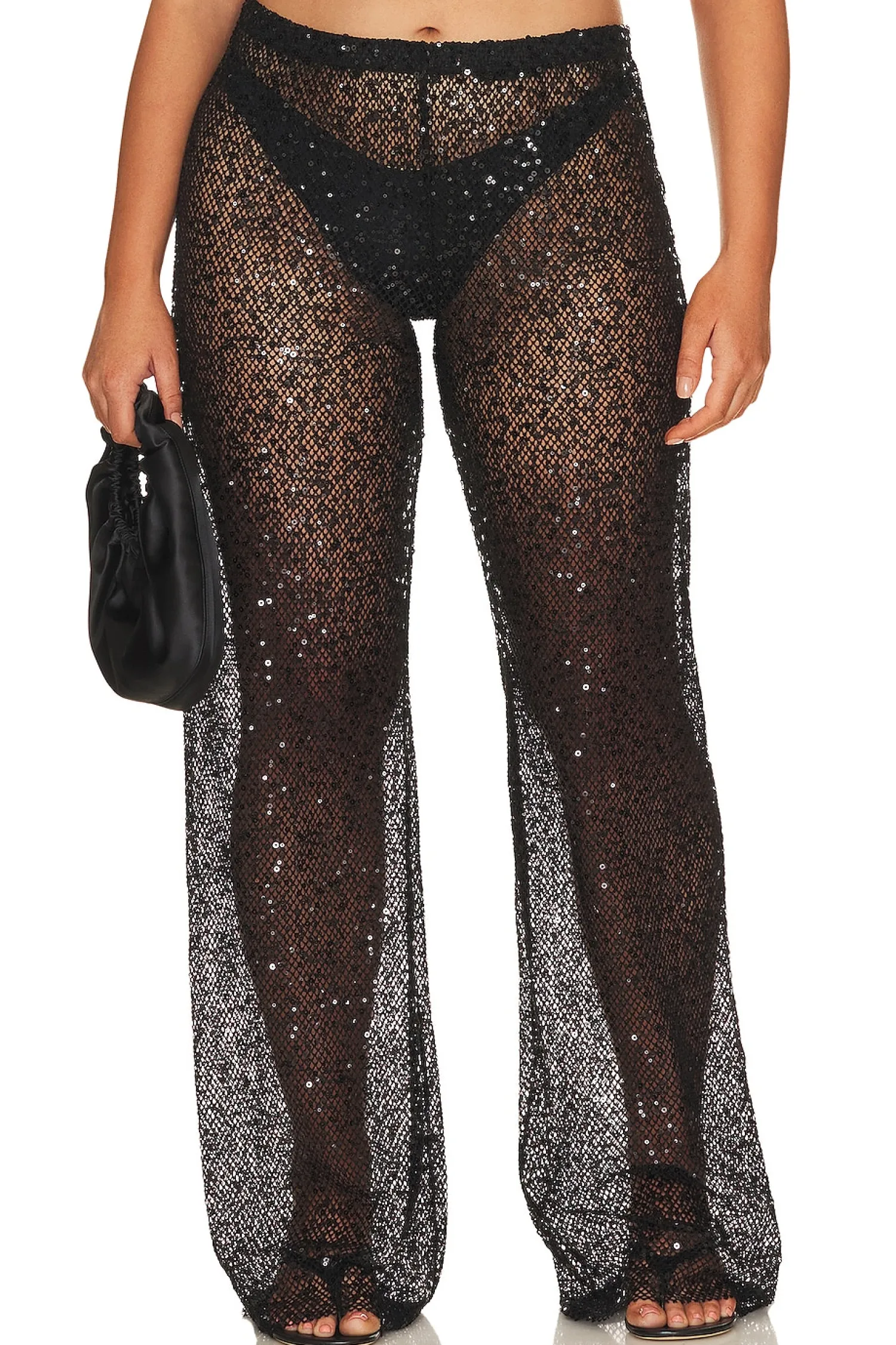 Women Good American Pants>Sequins Wide Leg Pant