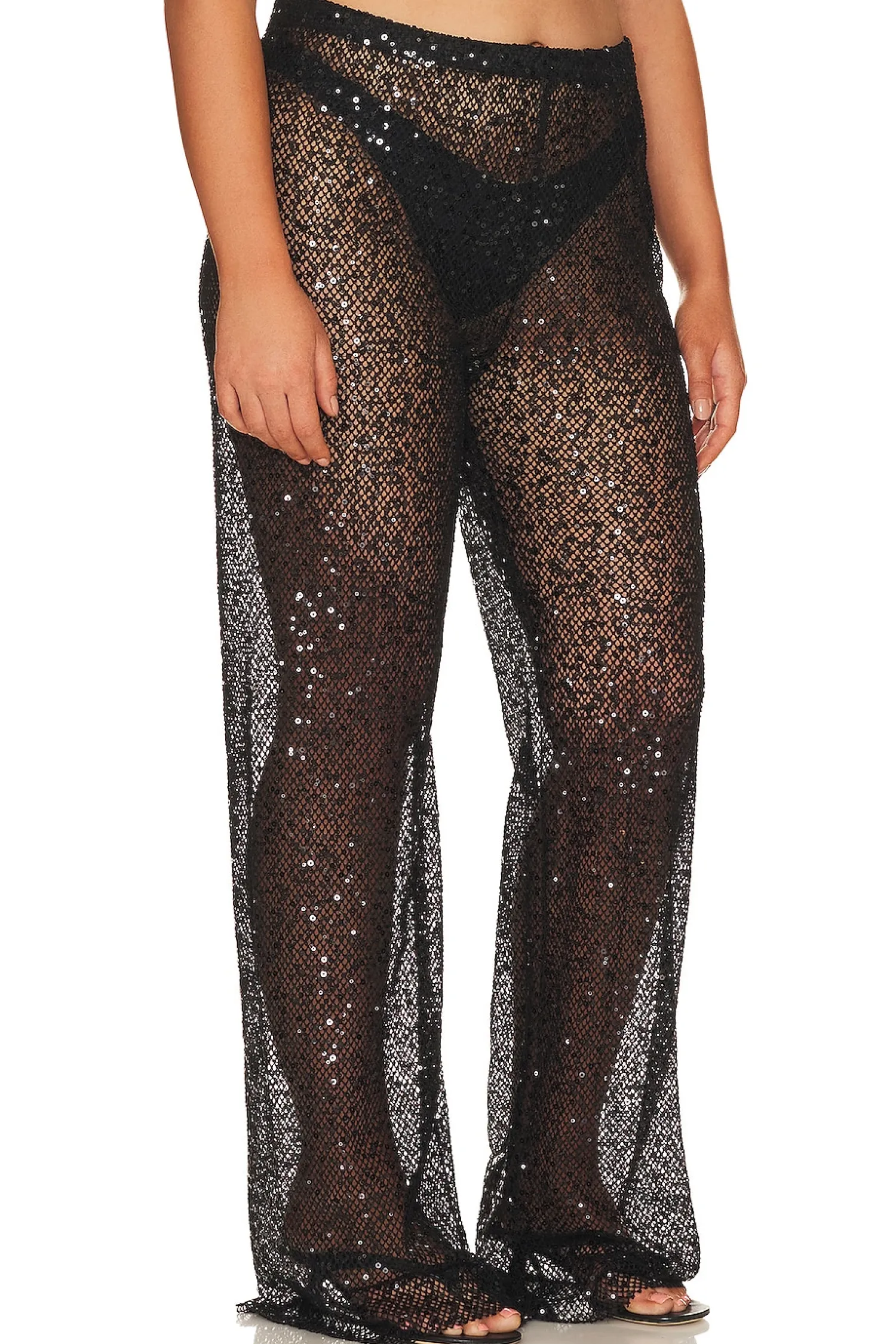 Women Good American Pants>Sequins Wide Leg Pant