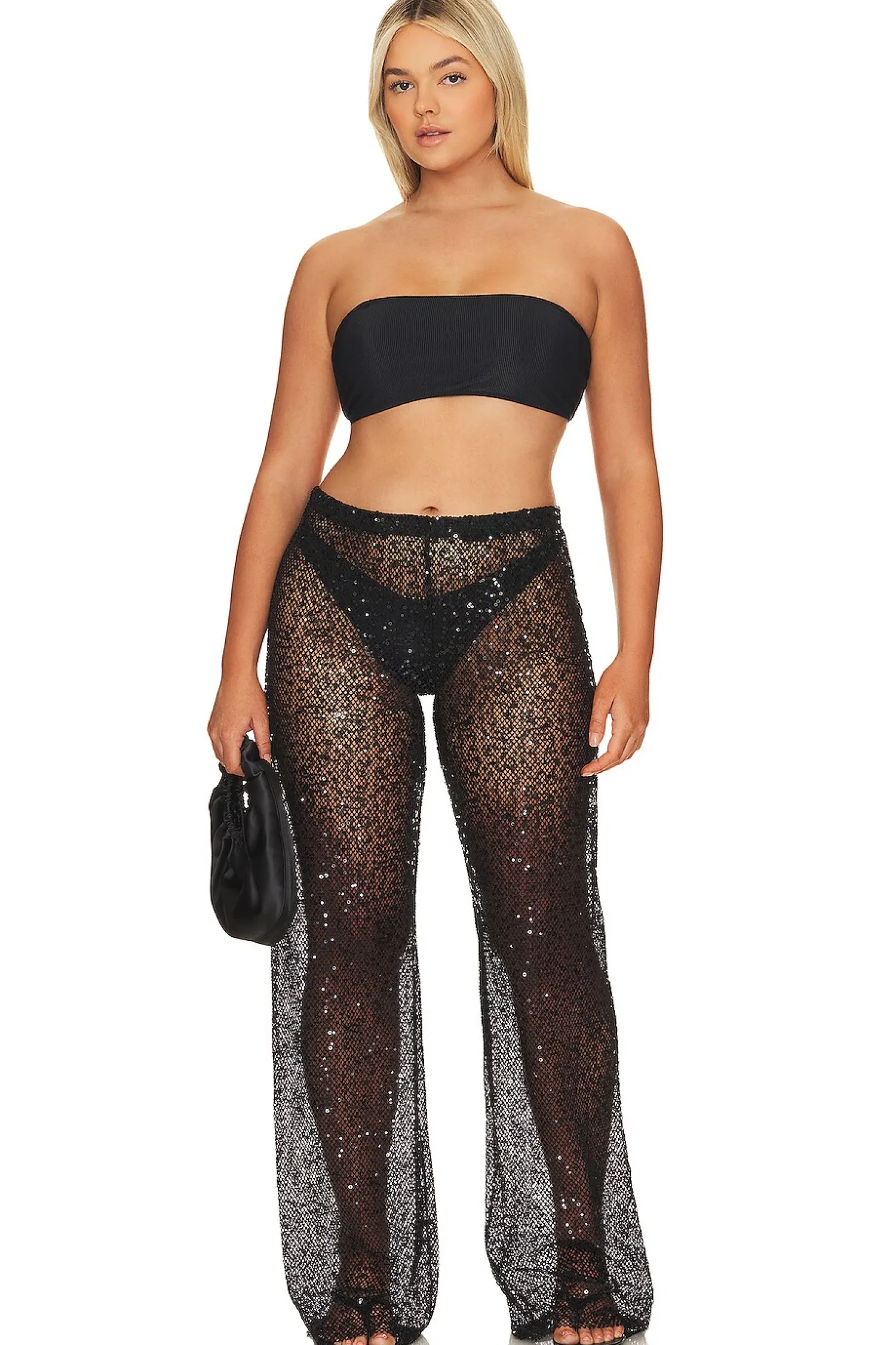 Women Good American Pants>Sequins Wide Leg Pant