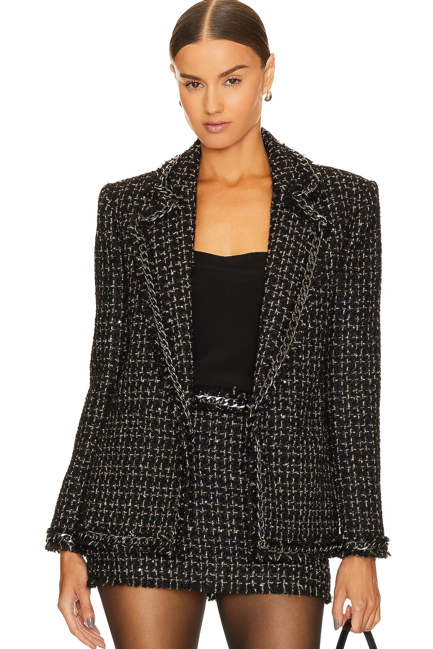Women Alice + Olivia Jackets & Coats>Shan Chain Fringe Blazer