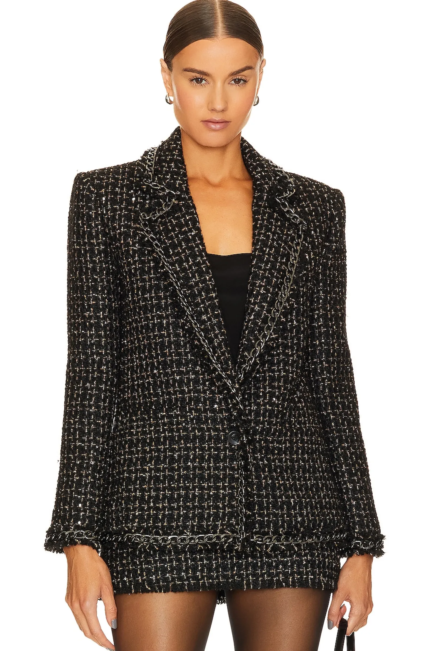 Women Alice + Olivia Jackets & Coats>Shan Chain Fringe Blazer