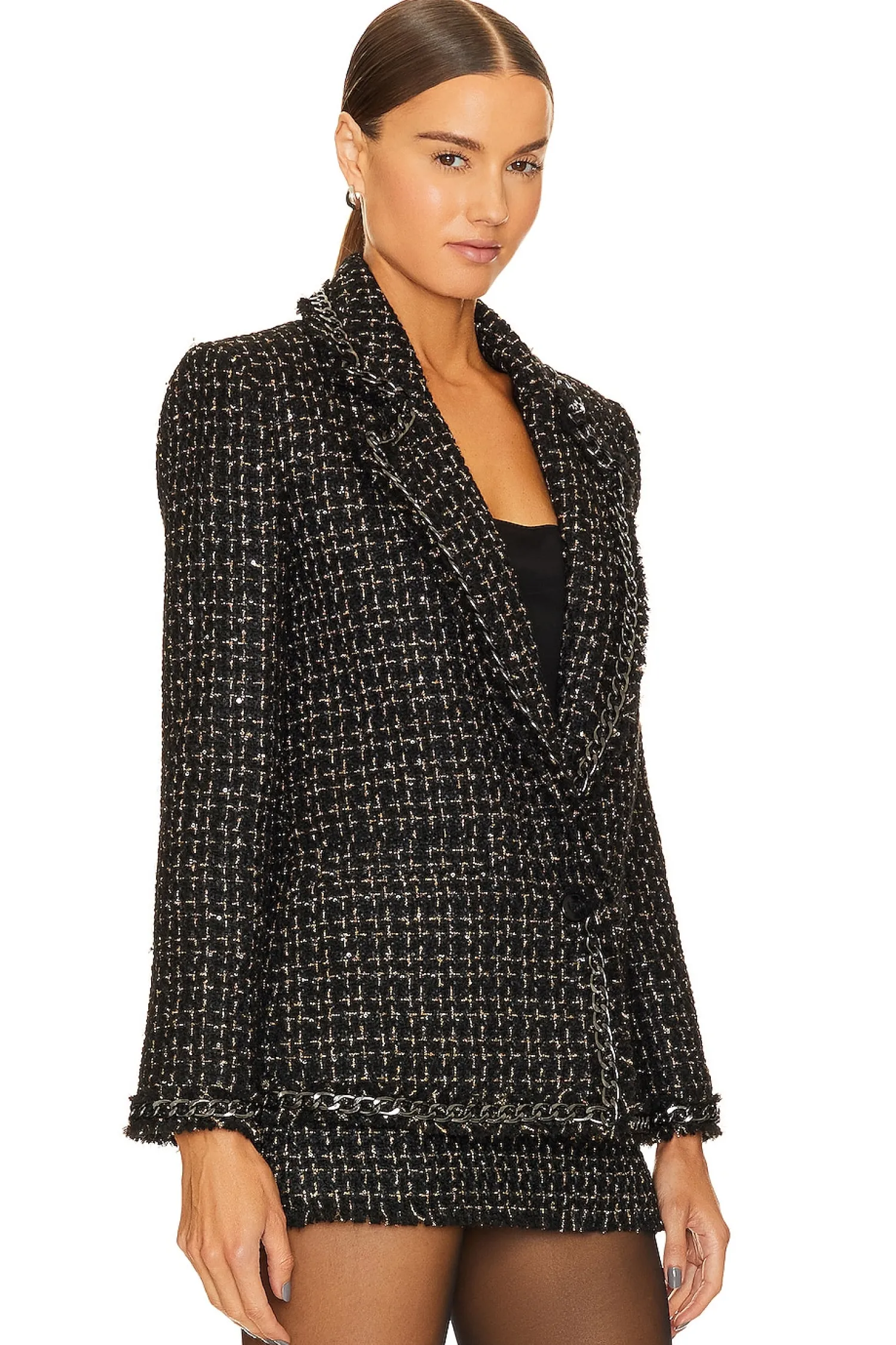 Women Alice + Olivia Jackets & Coats>Shan Chain Fringe Blazer