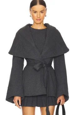 Women Norma Kamali Jackets & Coats>Shawl Collar Peplum Jacket