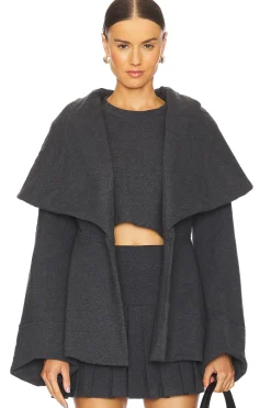 Women Norma Kamali Jackets & Coats>Shawl Collar Peplum Jacket