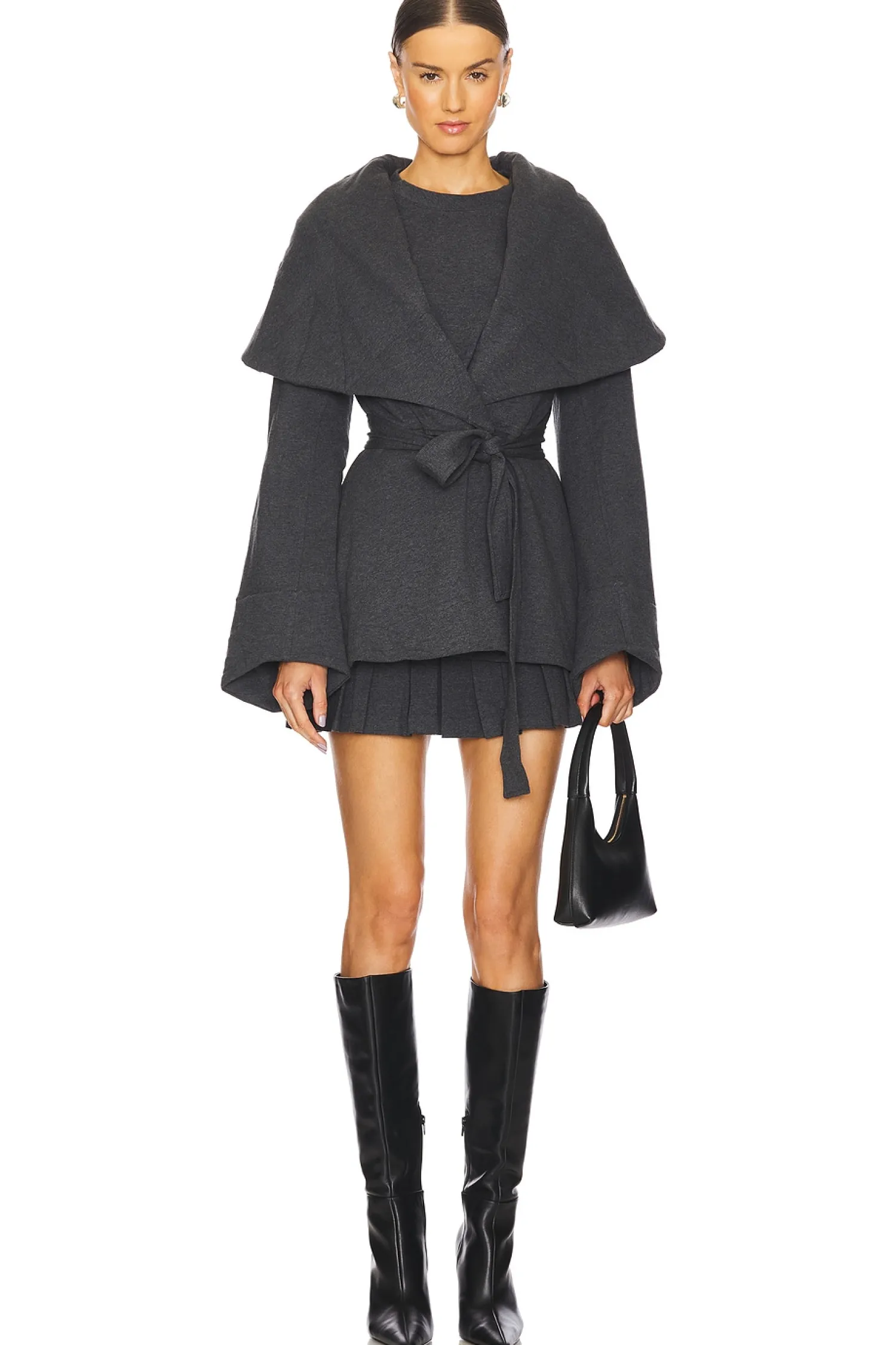 Women Norma Kamali Jackets & Coats>Shawl Collar Peplum Jacket