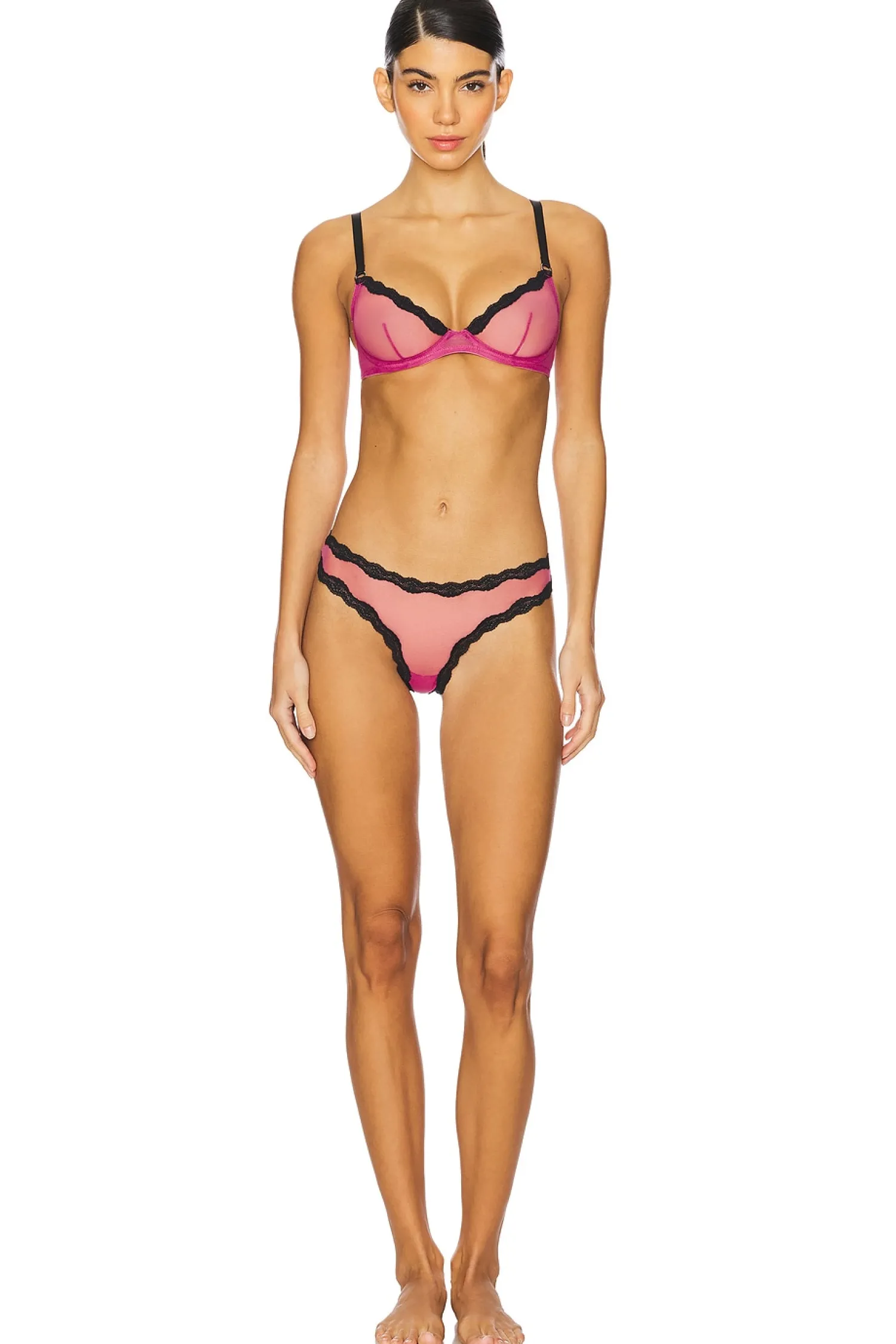 Women fleur du mal Lingerie & Sleepwear>Sheer Tulle Demi Bra
