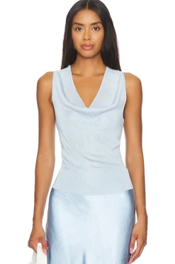 Women MILLY Matching Sets>Shiny Cowl Neck Shell Tank