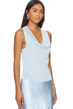 Women MILLY Matching Sets>Shiny Cowl Neck Shell Tank