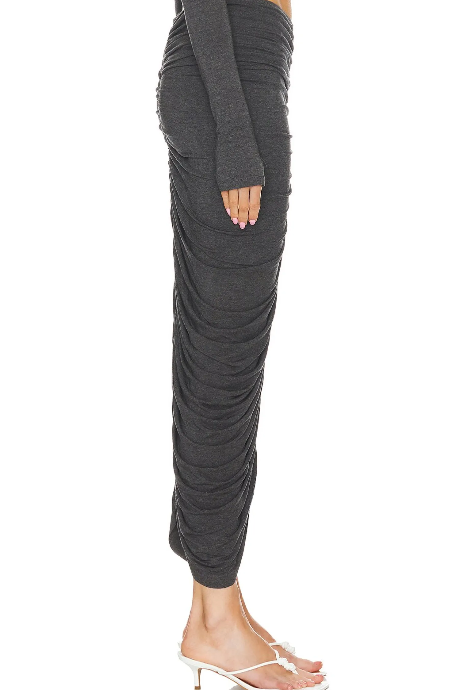 Women Norma Kamali Matching Sets>Shirred Long Skirt
