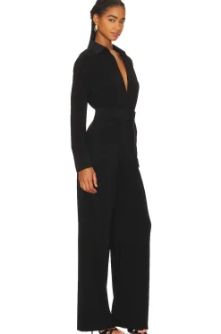 Women Norma Kamali Jumpsuits>Shirt Straight Leg Jumpsuit With Collar Stand
