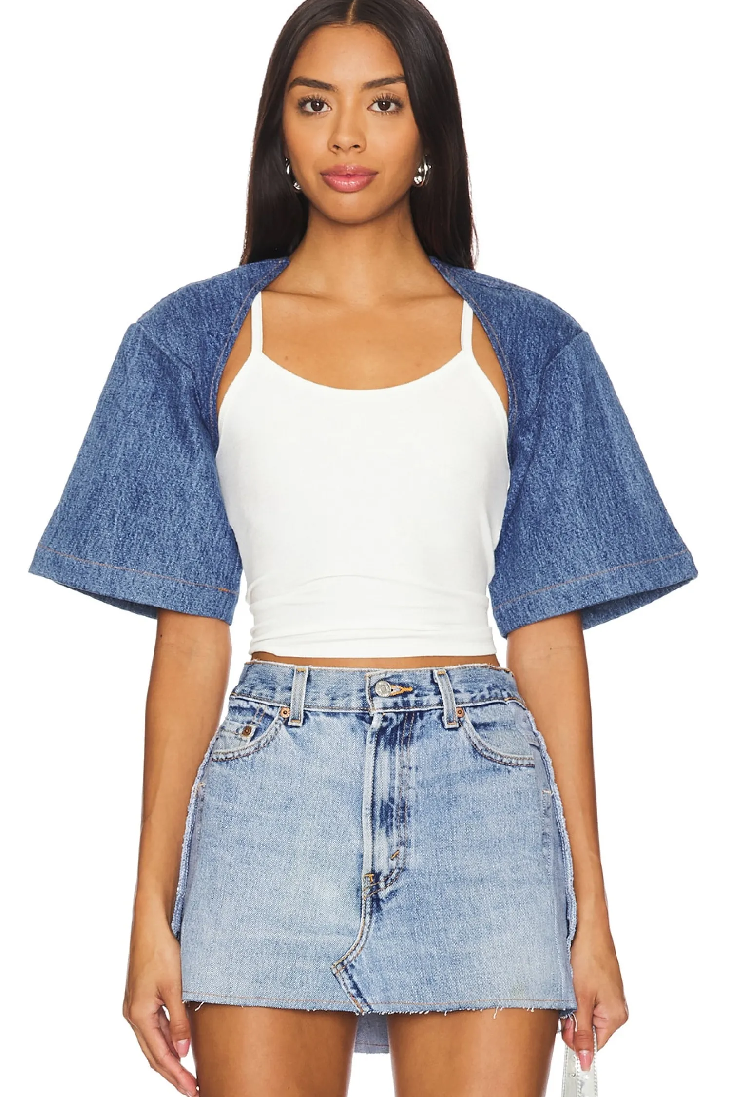 Women SAMI MIRO VINTAGE Jackets & Coats>Short Sleeve Denim Bolero