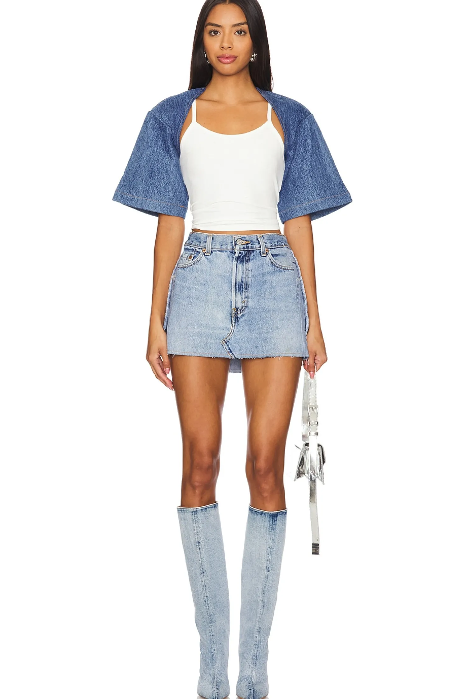 Women SAMI MIRO VINTAGE Jackets & Coats>Short Sleeve Denim Bolero