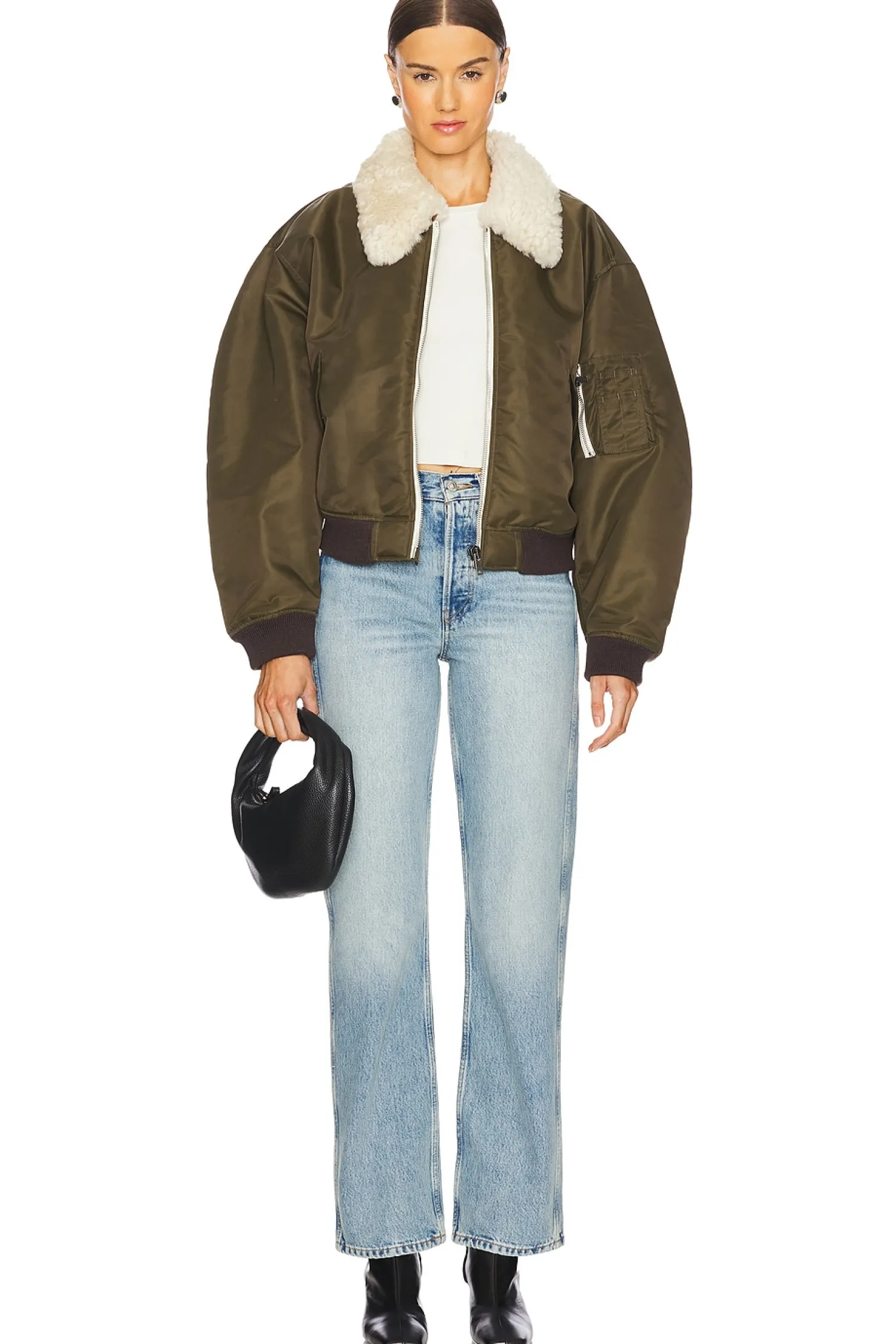 Women RE/DONE Jackets & Coats>Shrunken Bomber