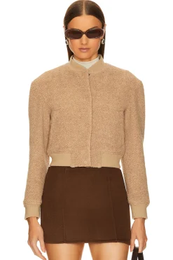 Women Theory Jackets & Coats>Shrunken Fleece Teddy Jacket