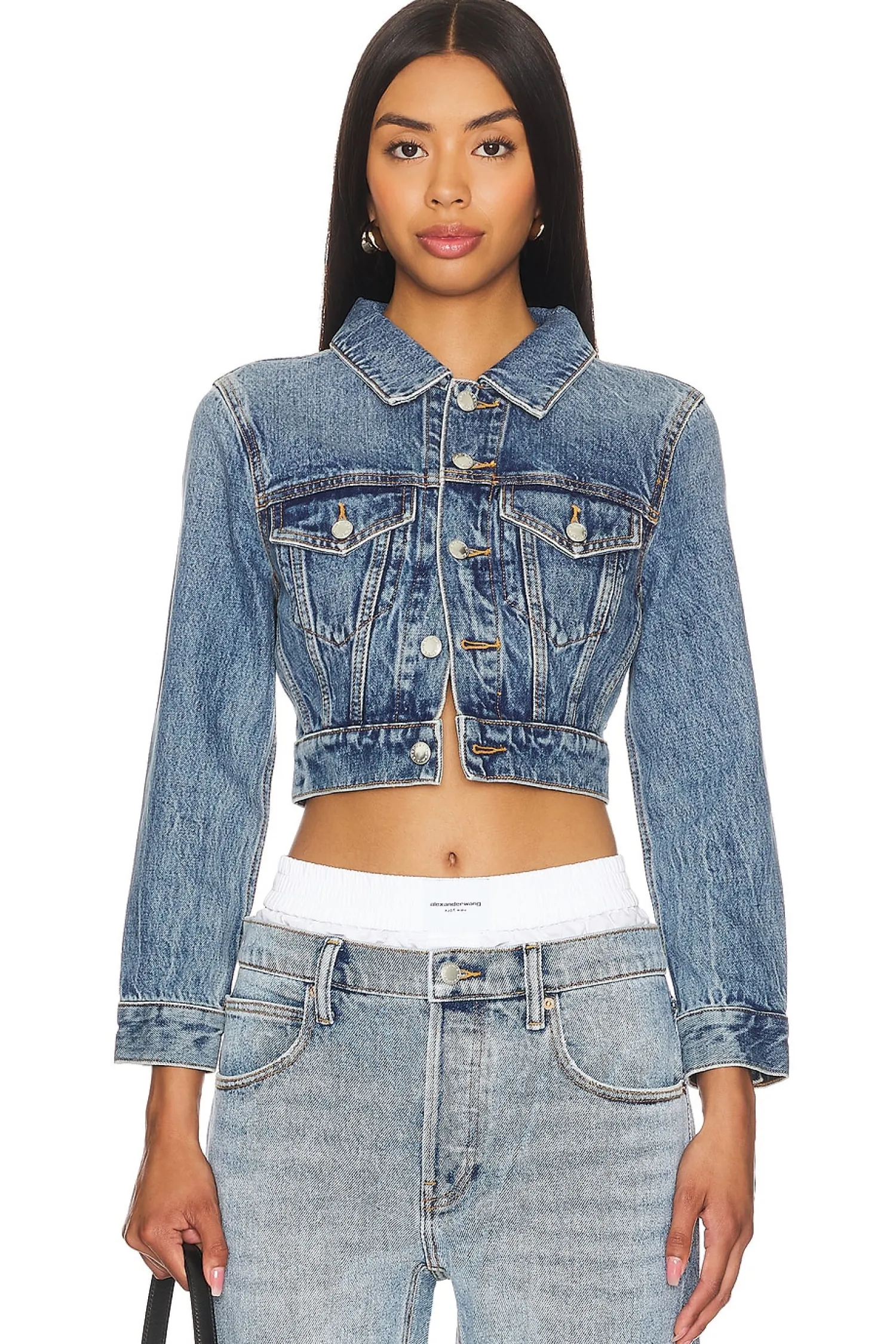 Women Alexander Wang Jackets & Coats>Shrunken Trucker Jacket