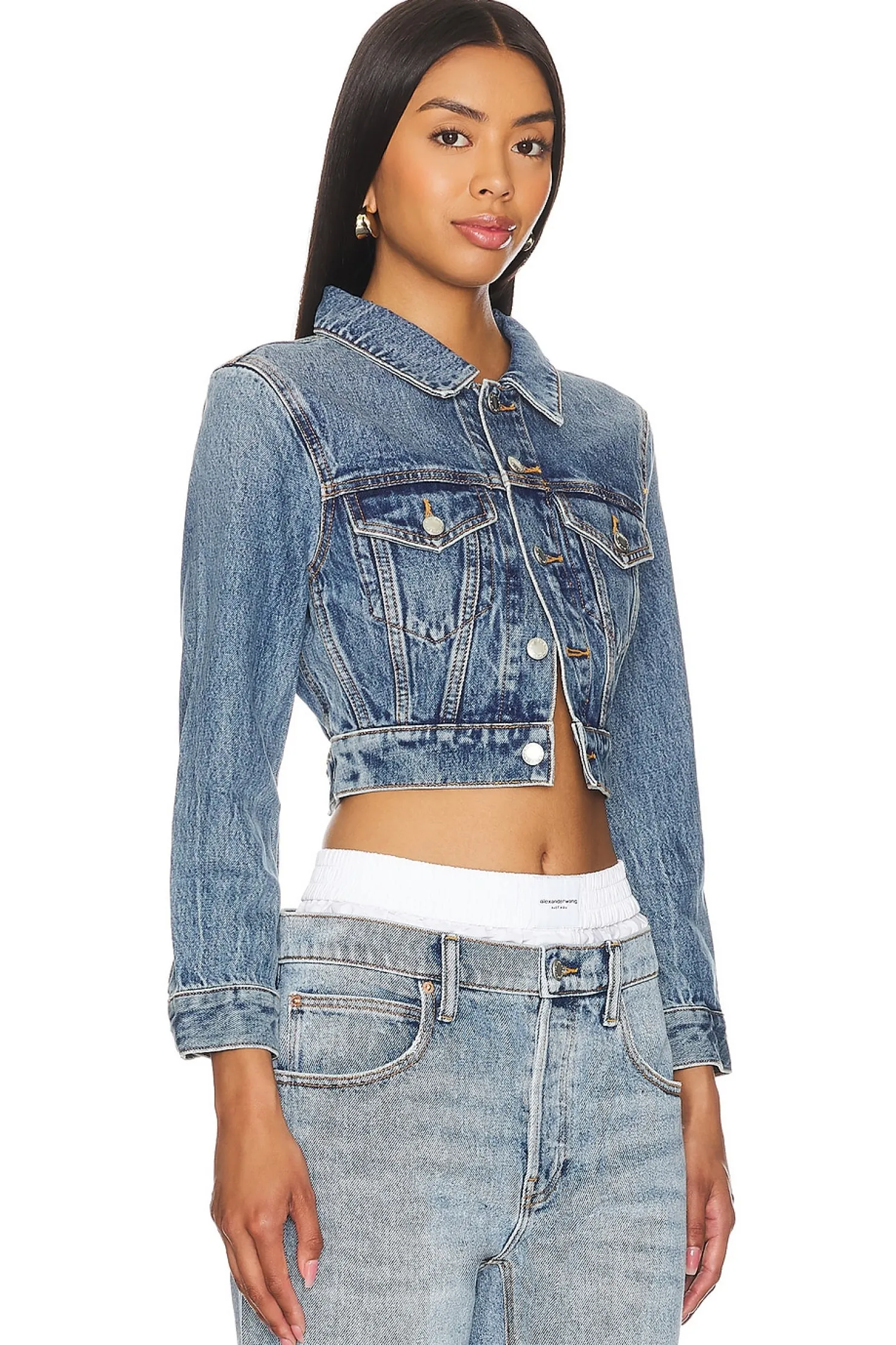 Women Alexander Wang Jackets & Coats>Shrunken Trucker Jacket