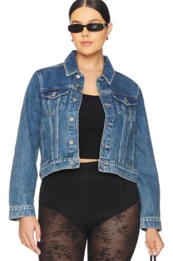 Women Good American Jackets & Coats>Shrunken Trucker Jacket