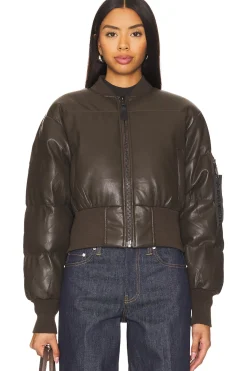 Women ALPHA INDUSTRIES Jackets & Coats>Sierra Faux Leather Short Puffer