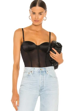 Women fleur du mal Lingerie & Sleepwear>Silk and Mesh Bodysuit