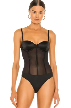 Women fleur du mal Lingerie & Sleepwear>Silk and Mesh Bodysuit