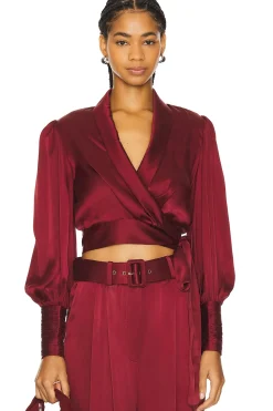 Women Zimmermann Matching Sets>Silk Wrap Top