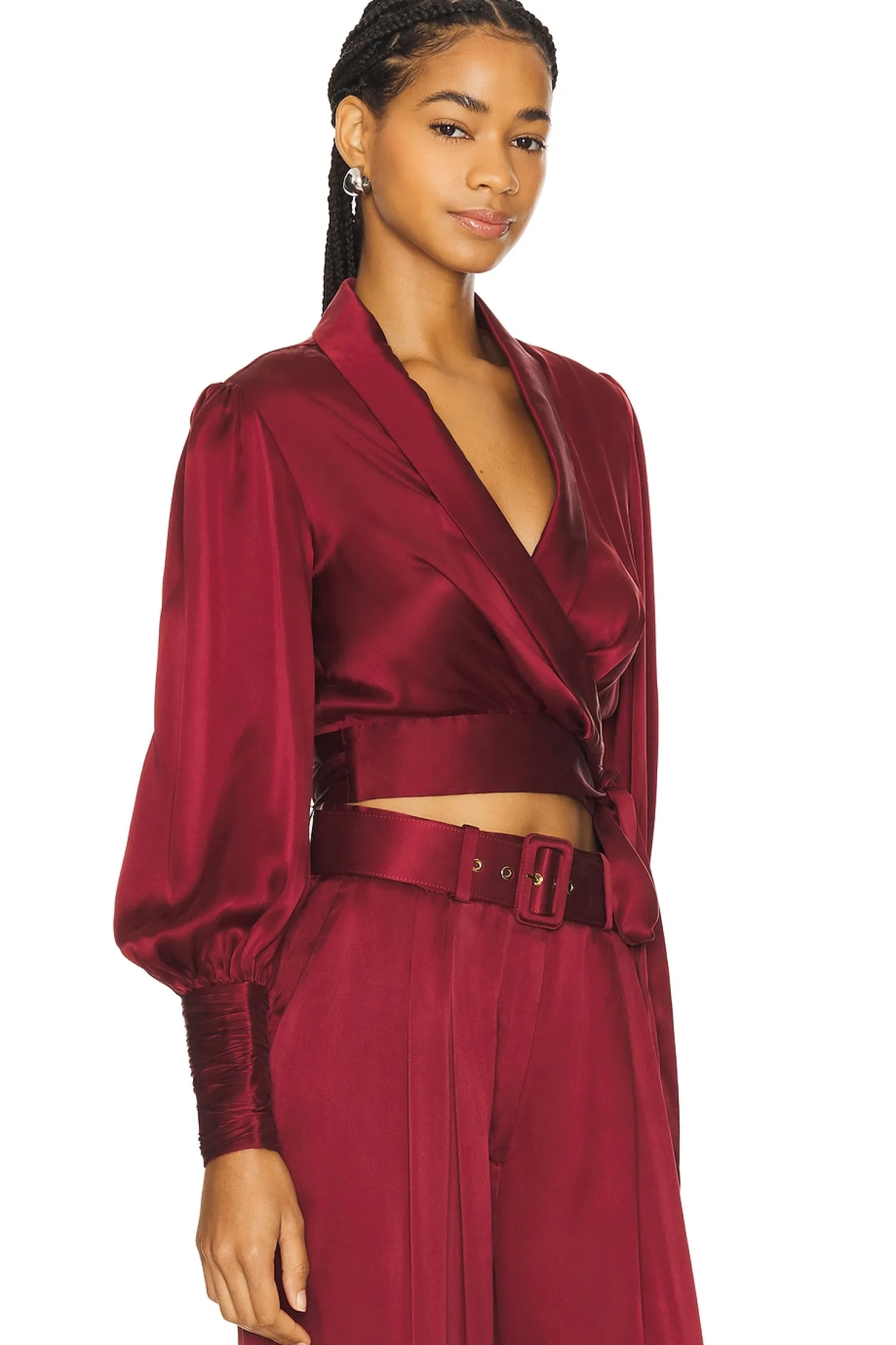 Women Zimmermann Matching Sets>Silk Wrap Top