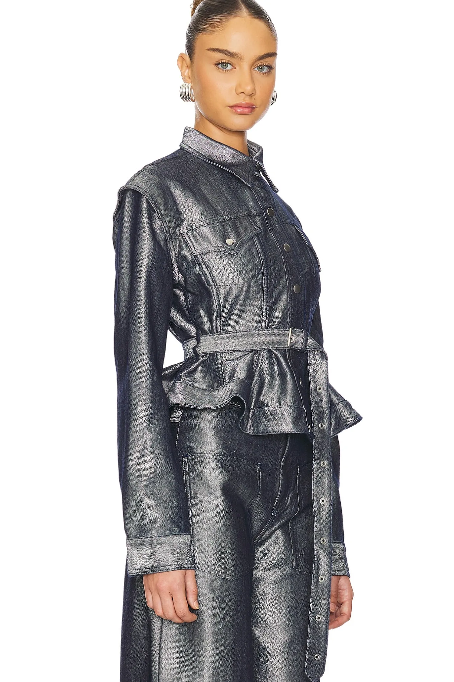 Women Marques ' Almeida Jackets & Coats>Denim Cinched Jacket With Belt