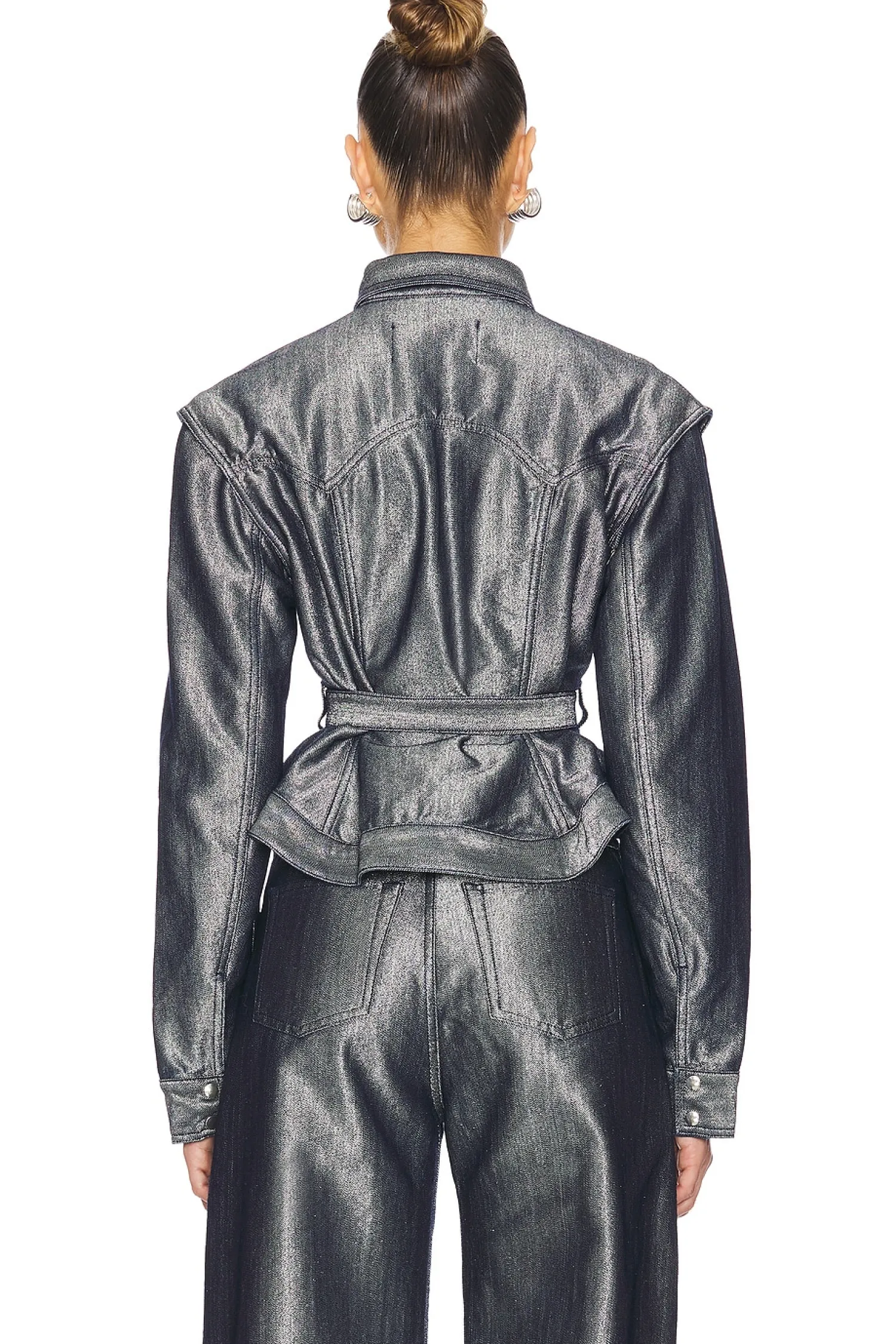 Women Marques ' Almeida Jackets & Coats>Denim Cinched Jacket With Belt