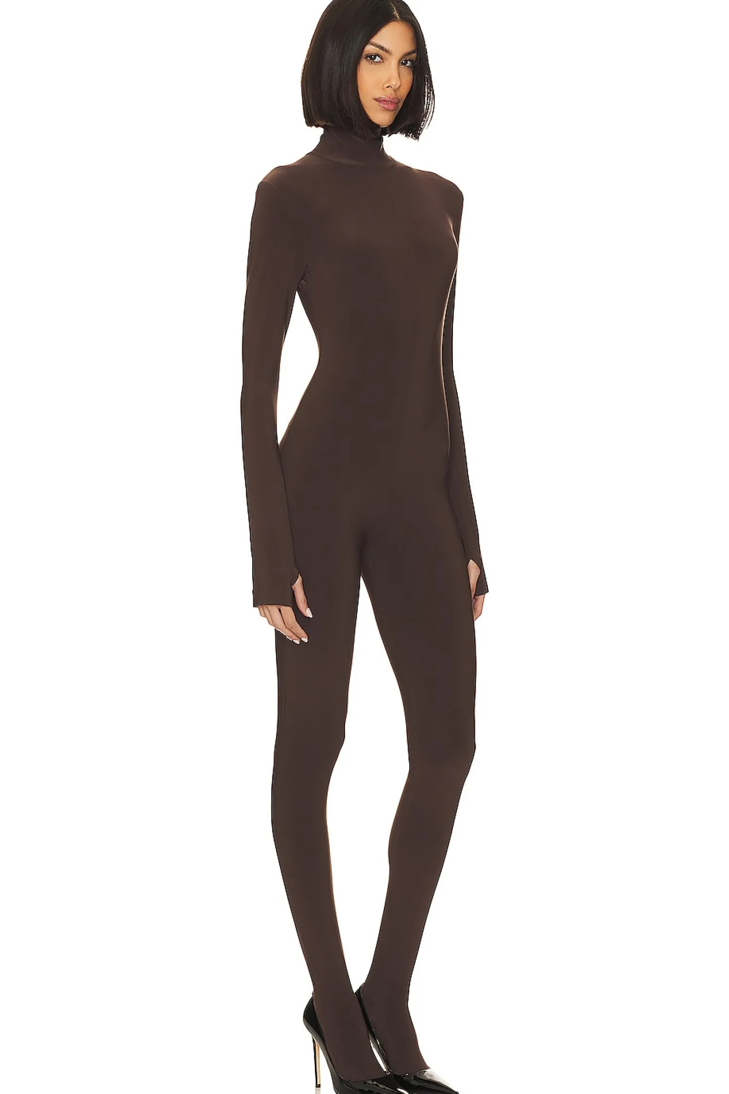 Women Norma Kamali Jumpsuits>Slim Fit Turtle Catsuit With Footsie