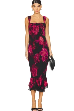 Women HEMANT AND NANDITA Dresses>Smocked Midi Dress