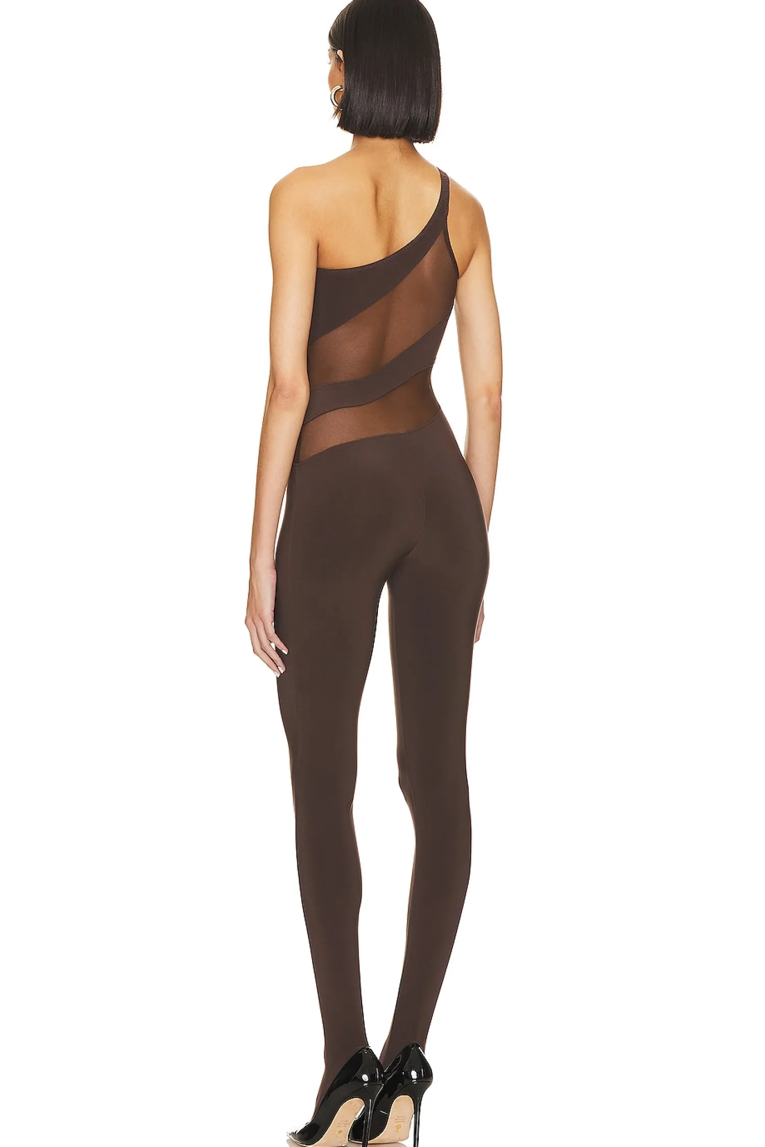Women Norma Kamali Jumpsuits>Snake Mesh Catsuit With Footsie