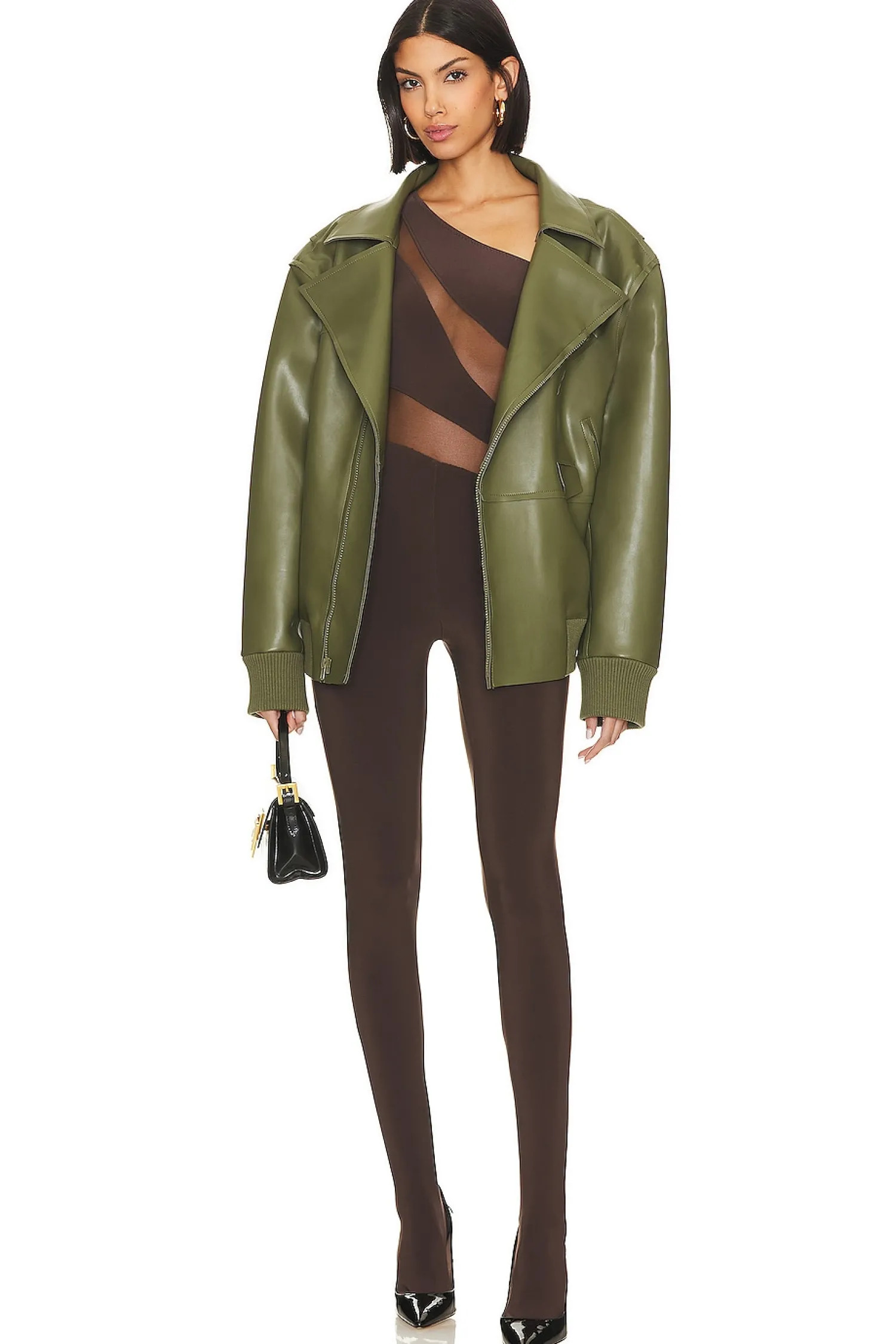 Women Norma Kamali Jumpsuits>Snake Mesh Catsuit With Footsie