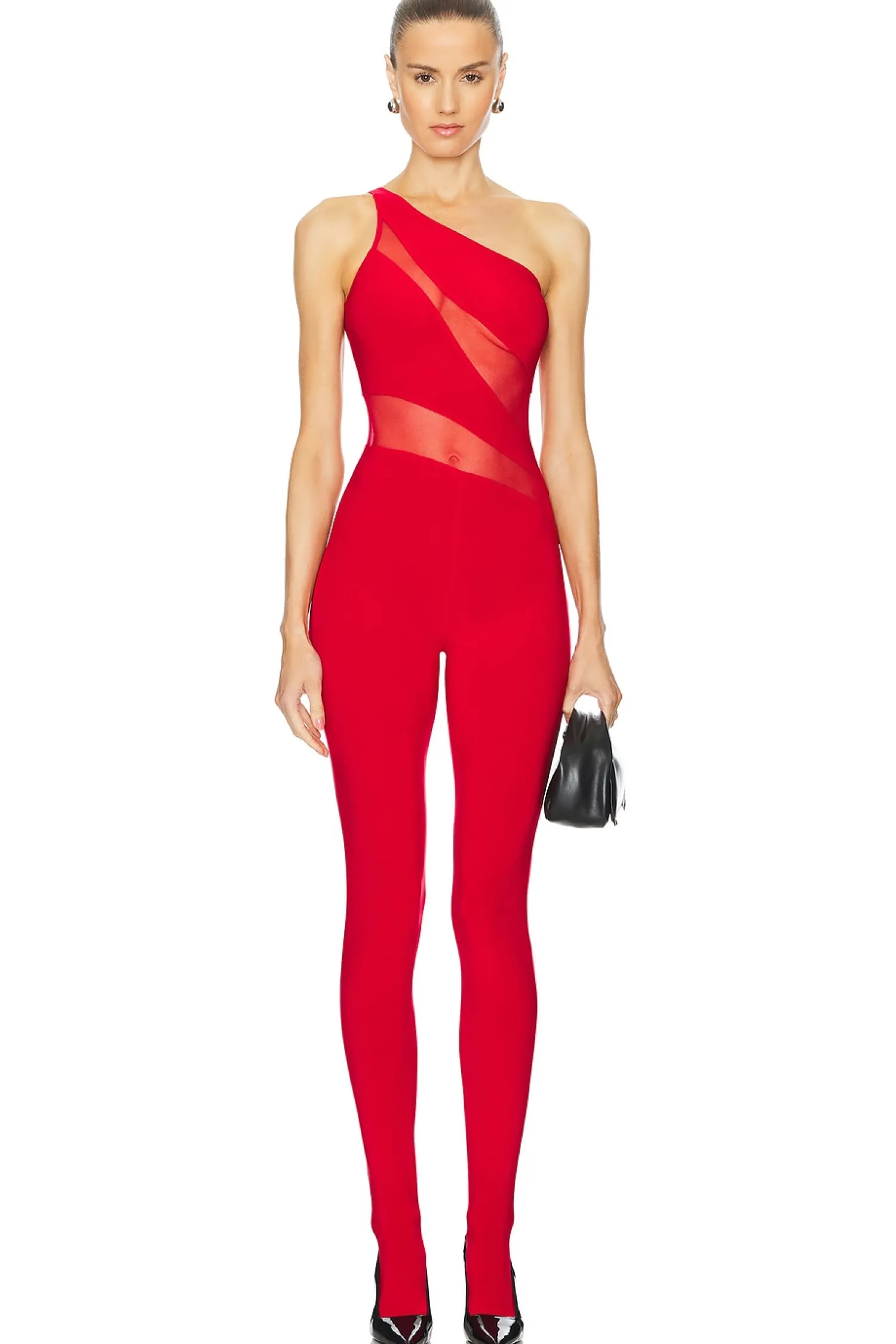 Women Norma Kamali Jumpsuits>Snake Mesh Catsuit With Footsie