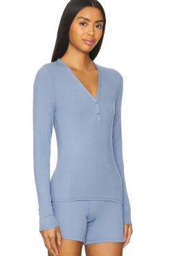 Women LUNYA Lingerie & Sleepwear>Soft Modal Rib V-neck Henley