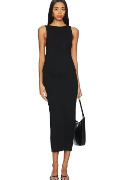 Women BUMPSUIT Dresses>Soft Rib Boat Neck Midi Dress