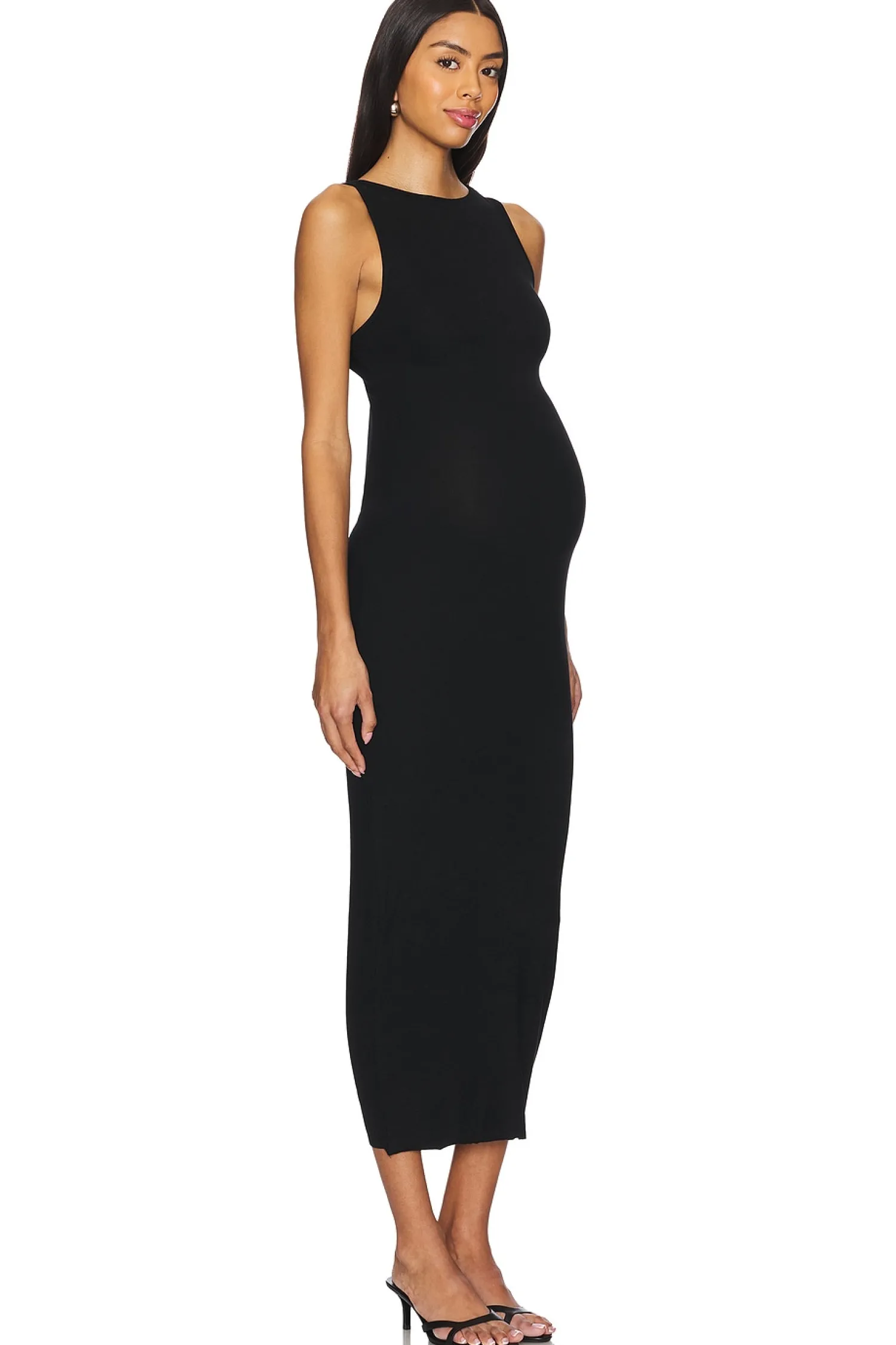 Women BUMPSUIT Dresses>Soft Rib Boat Neck Midi Dress