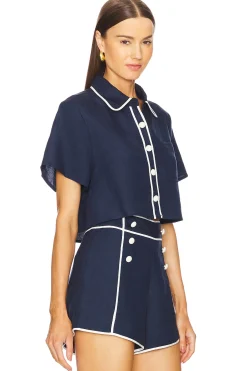 Women SIMKHAI Matching Sets>Solange Short Sleeve Cropped Tee