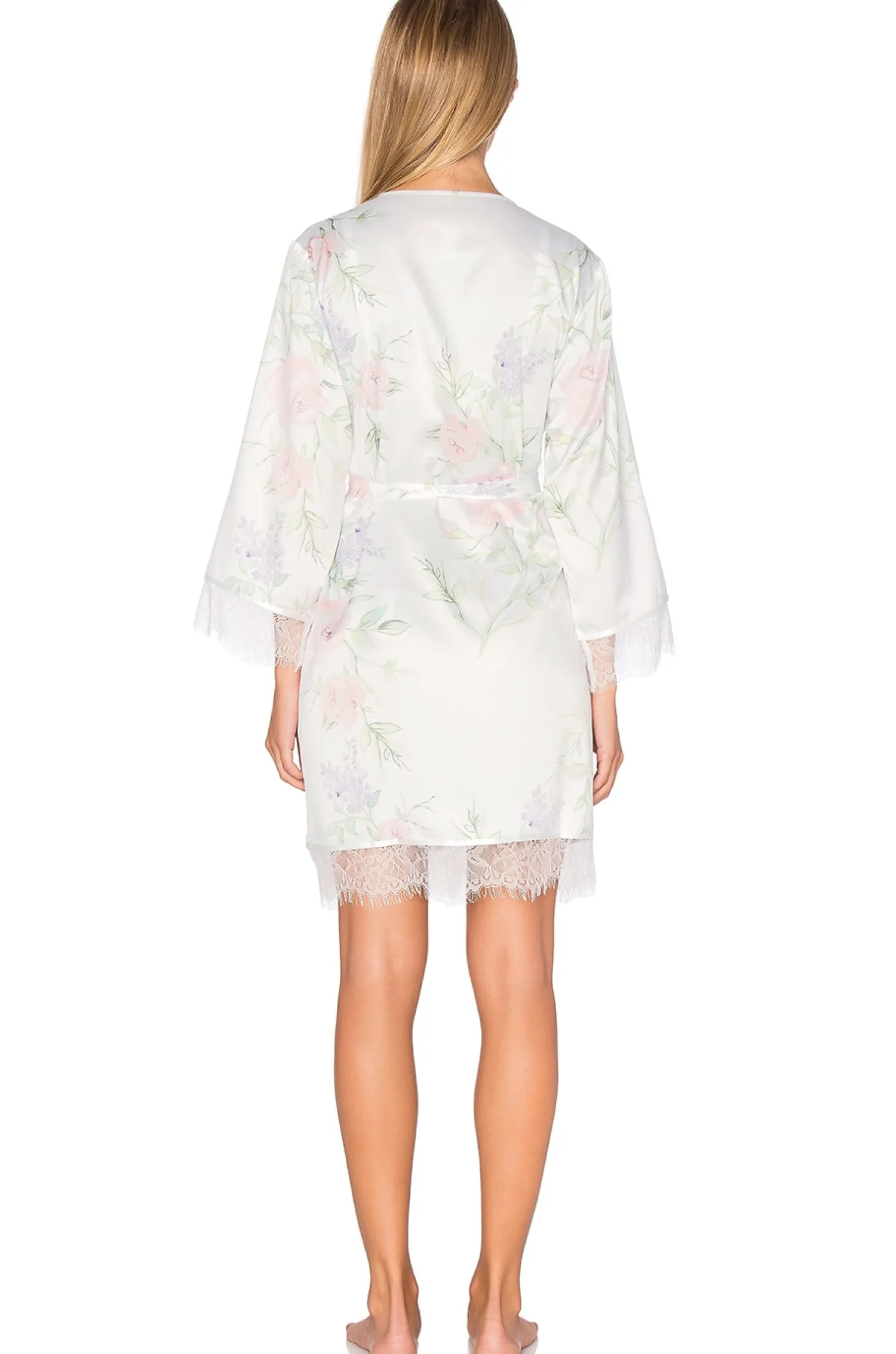 Women homebodii Lingerie & Sleepwear>Sophia Lace Trim Robe