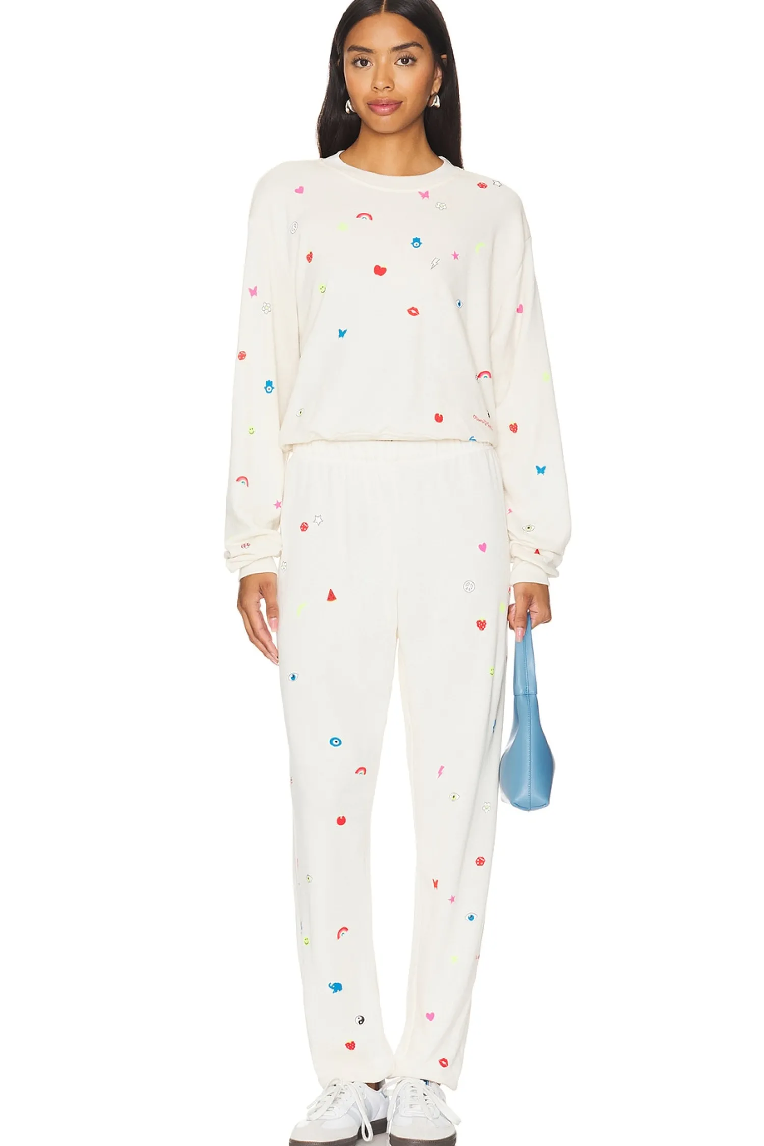 Women Lauren Moshi Loungewear>Spalding Drop Shoulder Crop Pullover Charm Elements
