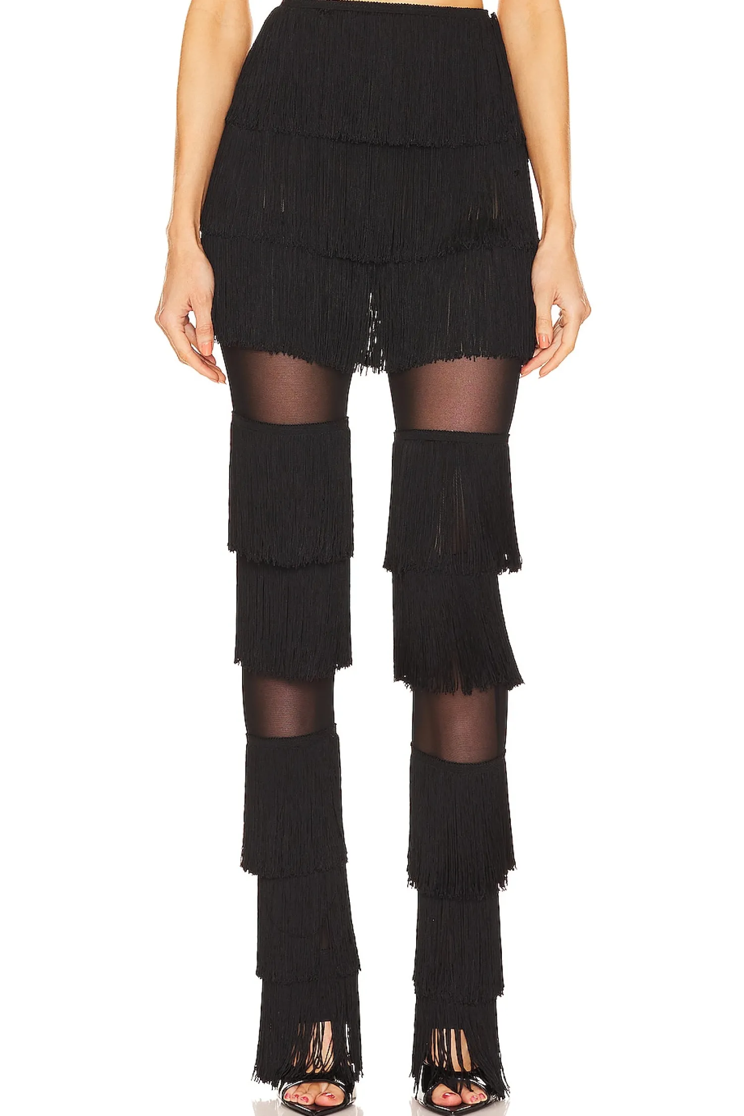 Women Norma Kamali Pants>Spliced Boot Pant With Fringe