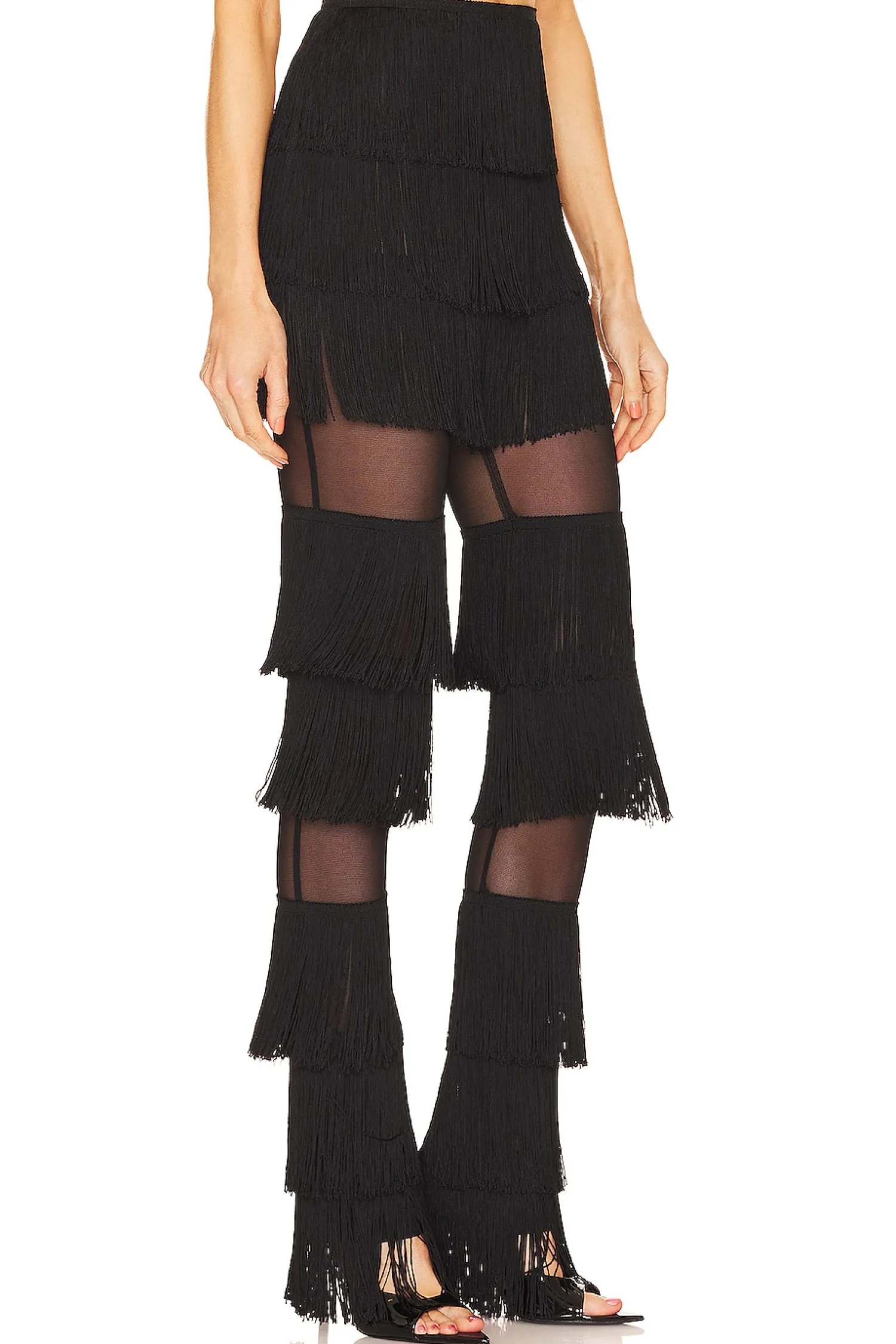 Women Norma Kamali Pants>Spliced Boot Pant With Fringe