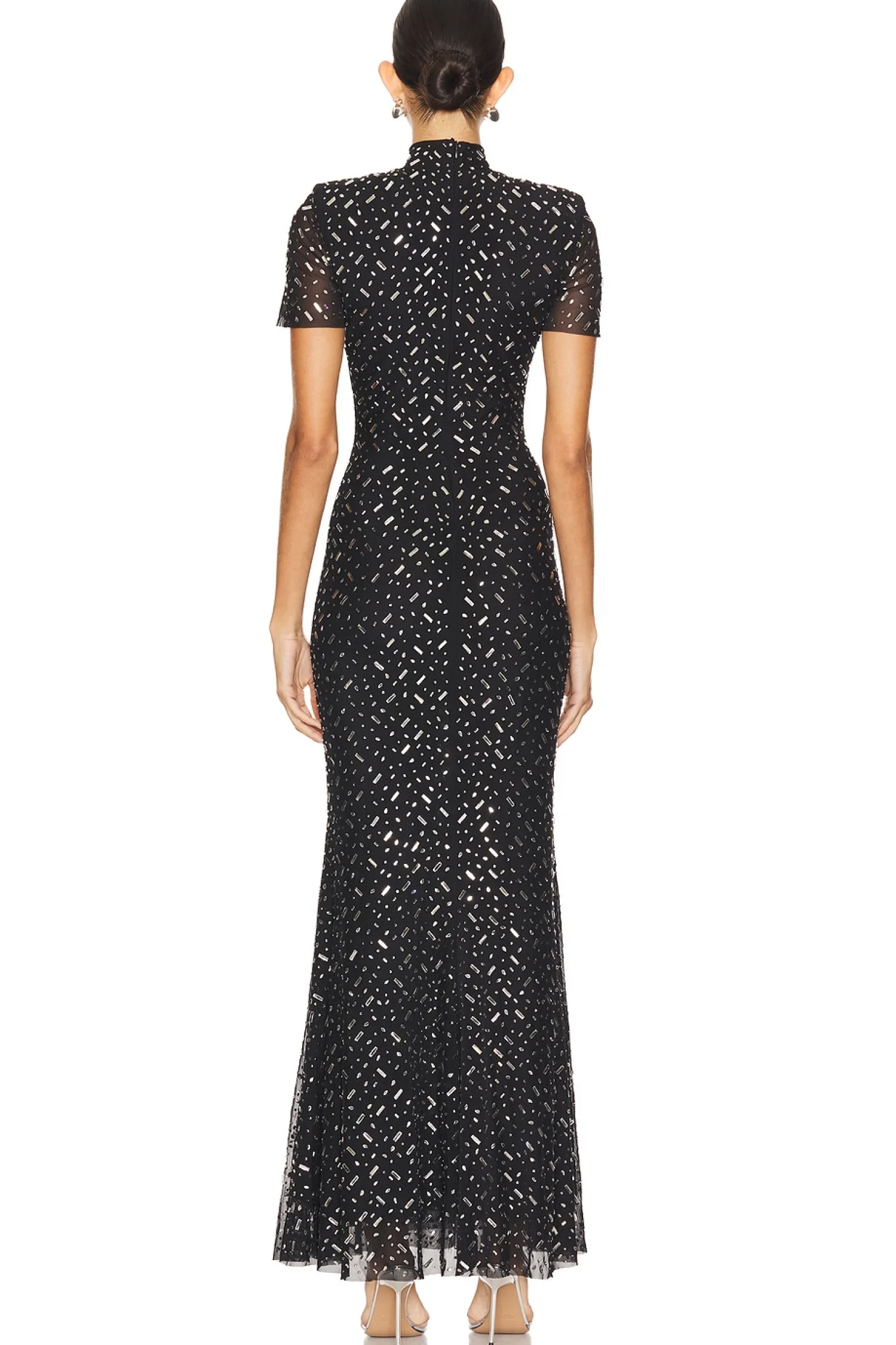 Women self-portrait Dresses>Square Rhinestone Maxi Dress