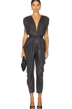 Women Norma Kamali Jumpsuits>Square Sleeve Waterfall Jumpsuit