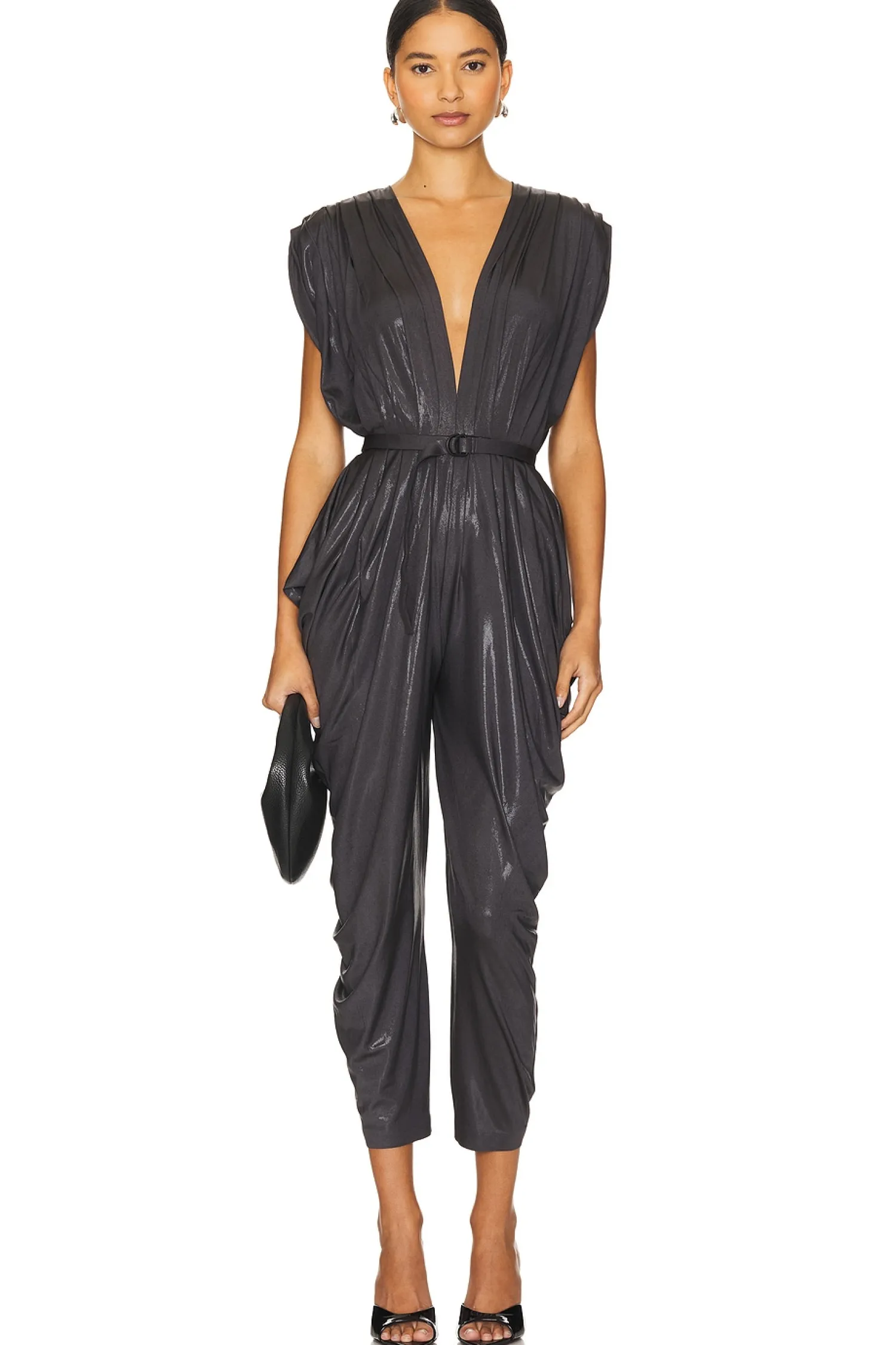 Women Norma Kamali Jumpsuits>Square Sleeve Waterfall Jumpsuit